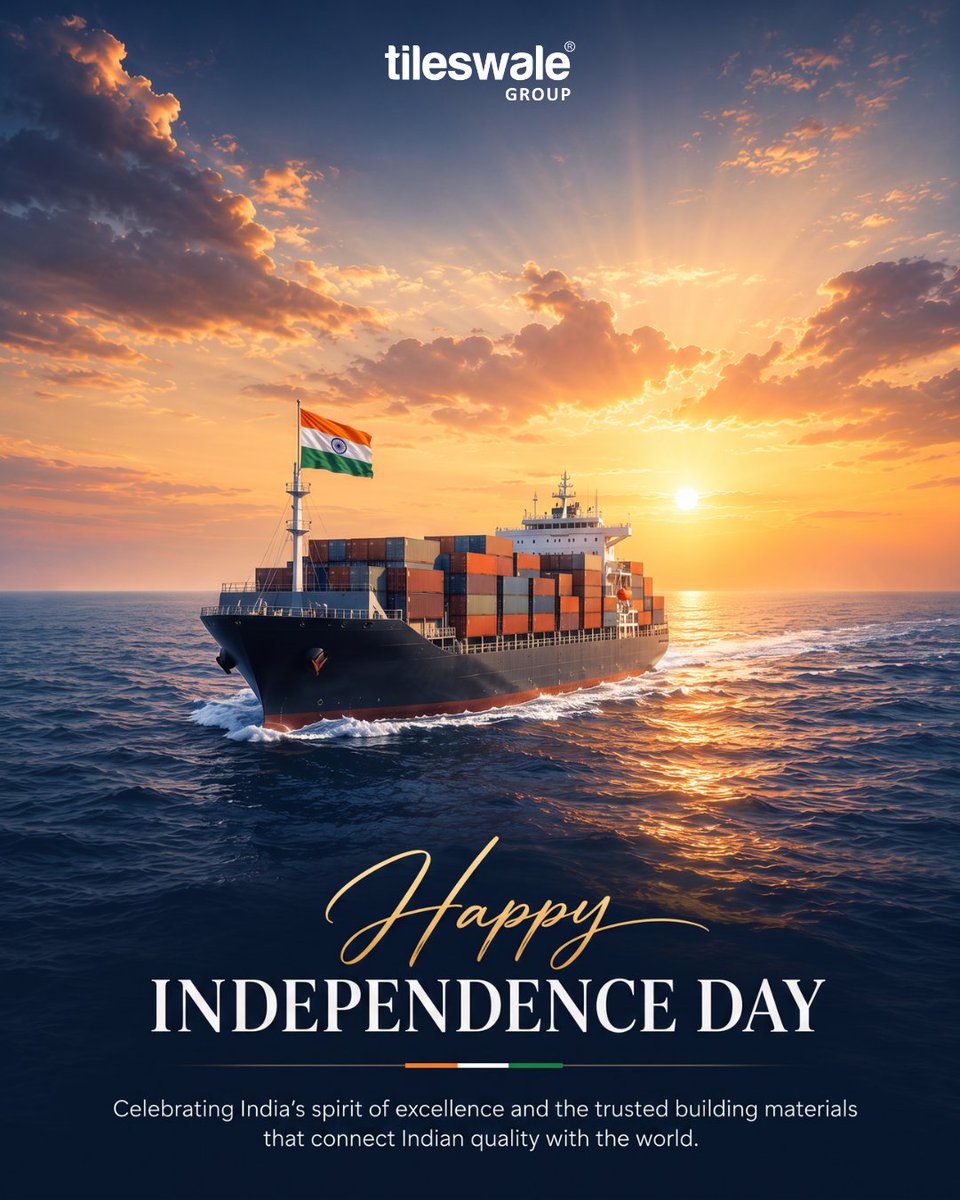 TileswaleGroup's tweet photo. From India to the world. 🇮🇳🌍

This Independence Day, we celebrate the spirit of Indian excellence and the global connections that take quality beyond borders.

Happy Independence Day

📞 +91 95866 54600

#IndependenceDay #IndiaToTheWorld #GlobalTrade #TileswaleGroup https://t.co/VU5spA9Nqr