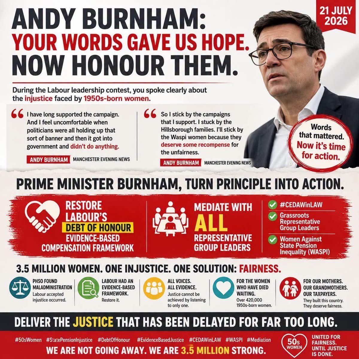 50sWOWPembsCarm's tweet photo. @birmingham_live First they need to resolve the pensions issue if the #50swomen and put @UKLabour’s own evidence based compensation framework back on the table at mediation. These are #notgoingaway @andyburnham @JohnHealey_MP @johnmcdonnellMP @JimfromOldham @IanByrneMP @RLong_Bailey https://t.co/E8LDKazM3h