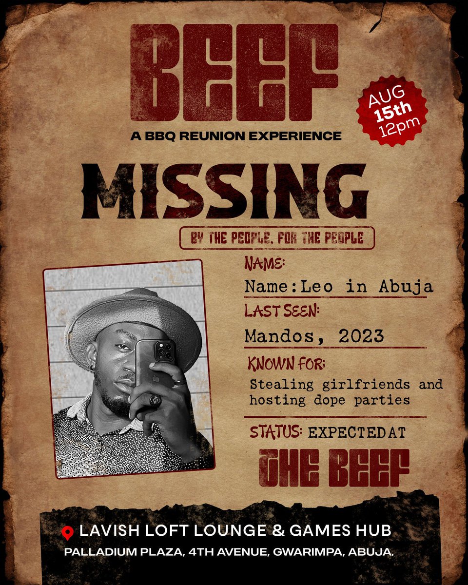 frankedyozie's tweet photo. Abuja Party People..
If you have registered for the BEEF BBQ, @LavishLoft please do well to check your email.

If you're yet to Register
⬇️ ⬇️ ⬇️ ⬇️ ⬇️ ⬇️ ⬇️ 
https://t.co/6B2EOFb8sI 

If you want a flyer like that on Frame 2, for yourself, kindly 
Hit up @ekibyleo

Do come with your vibes and energy, it'd surprise you to know who has missed it. 

I really can't wait to see you already.. 
#AbujaXCommunity