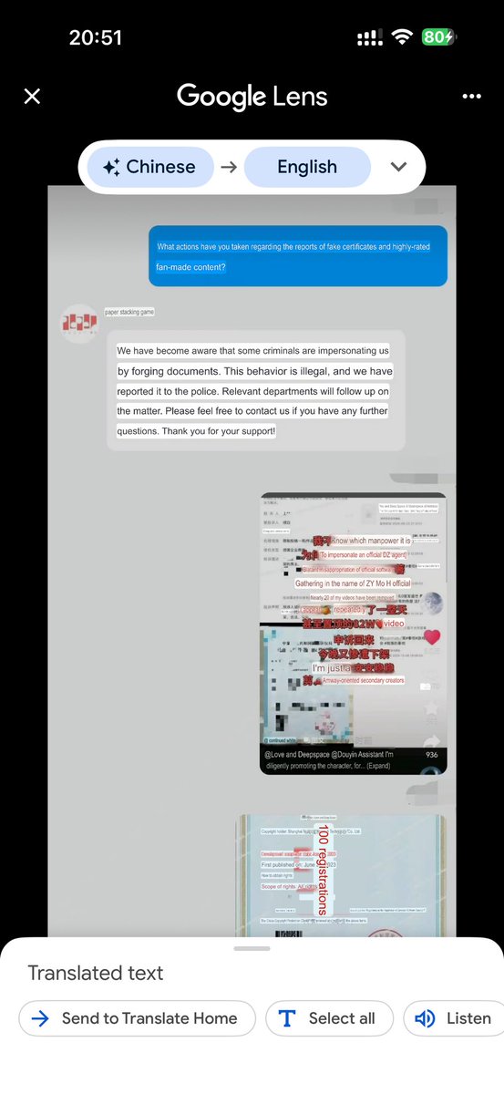 fleduris's tweet photo. Great win for Sylus mains 🎉
Yesterday someone pretended to be Paper Games official staff mass‑reported Sylus fan made works. We contacted customer service yesterday on this issue and today devs replied they have filed police report. The viral fan video is restored . 

Pics1‑2: Xiaohongshu notices the creator got. The reporter pretended to be the legal rights‑holder.
Pics3‑4: Paper Games’ response. They confirmed criminals forged credentials to impersonate them and have reported this to police.

#sylus