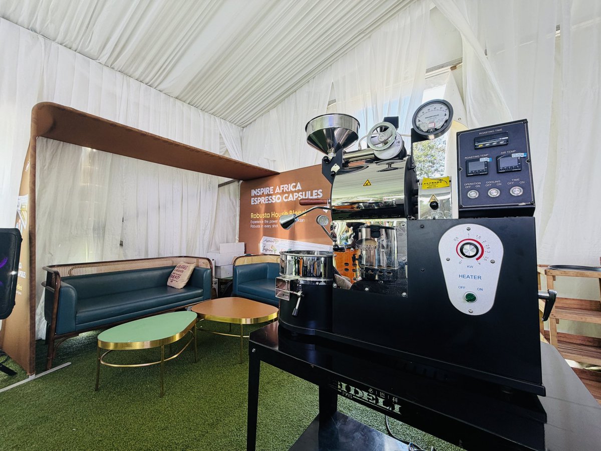africoffeepark's tweet photo. The excitement is real! 

We’re roasting coffee live on-site with our sample roaster, giving Ugandans a front-row experience of how value is created from the bean.

Because we all know, value addition starts with roasting. 

From our farmers’ beans to Uganda’s finished products. https://t.co/9z9gISRfz7