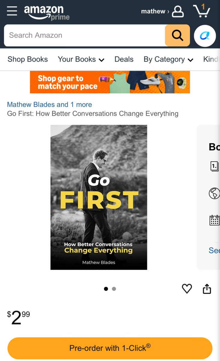 mathewblades's tweet photo. Kindle pre-order avail now - new book drops sept 1. #GoFirst https://t.co/7hxepjq6Ib