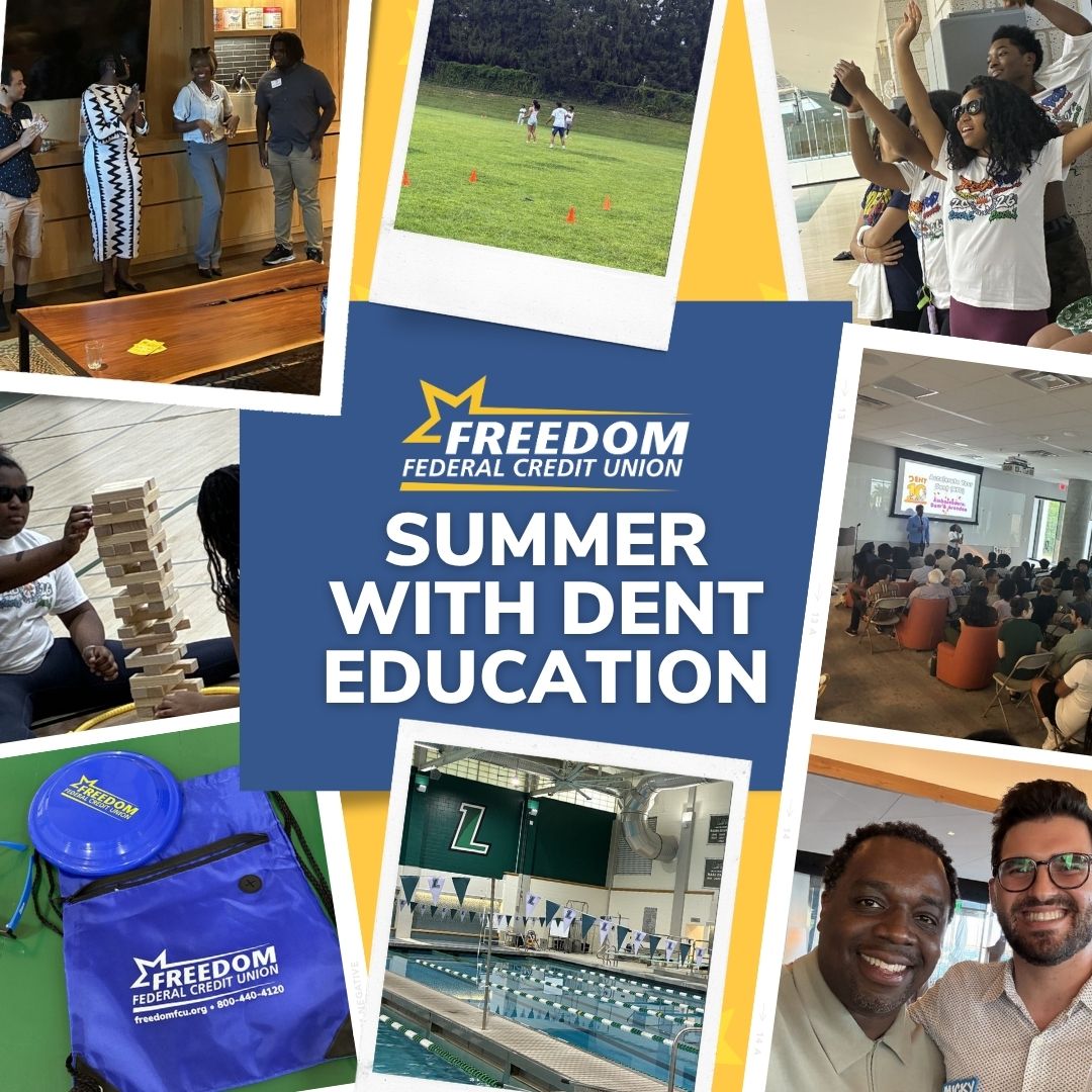FreedomFedCU's tweet photo. This summer, Freedom got to see the impact of @DentEducation firsthand, from student entrepreneurs pitching ideas to a day of fun at their field day. We’re proud to support Baltimore youth as they build confidence and skills for the future 💙 https://t.co/g1PixMB9Cr