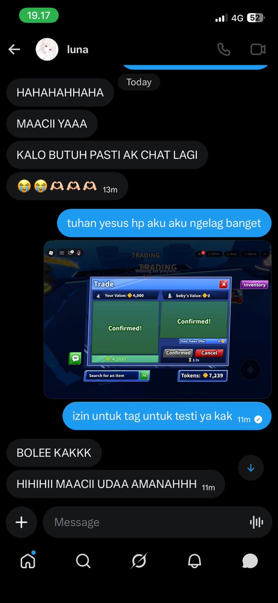 scollerspie's tweet photo. My testi buyer kedelapan gueh (4k tokens bladeball) @alealune https://t.co/BvEepK2CDW
