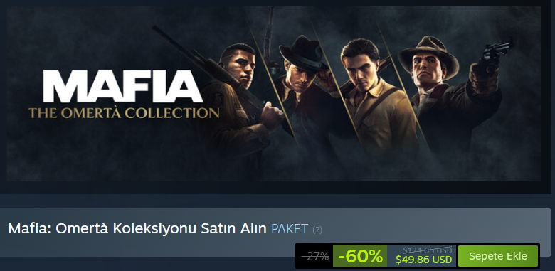 demarkegaming's tweet photo. 4 ana Mafia oyununu ve Man of Honor DLC'sini içeren Mafia: Omertà Koleksiyonu'nun fiyatı:

🔶 PlayStation Store ➡️ 4299 TL 
(PlayStation Plus üyelerine %50 indirimle 2149,50 TL)

🔶 Steam ➡️ 2387 TL https://t.co/doboROcgIS