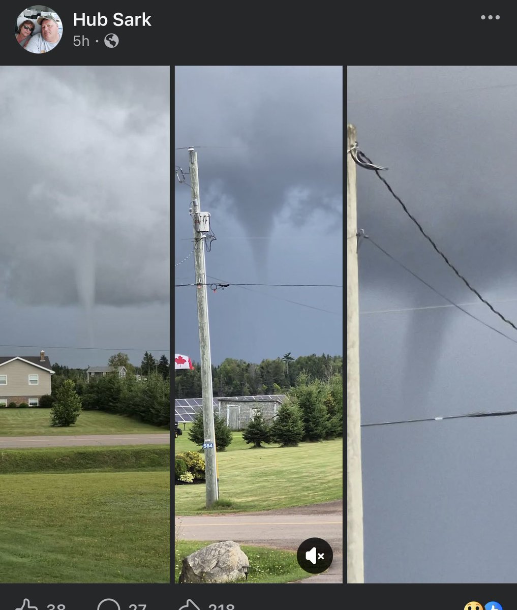 HouckisPokisewx's tweet photo. Looks like a brief tornado/waterspout near Poplar Grove PEI earlier this morning #pestorm https://t.co/8ZV7sp7Bcg