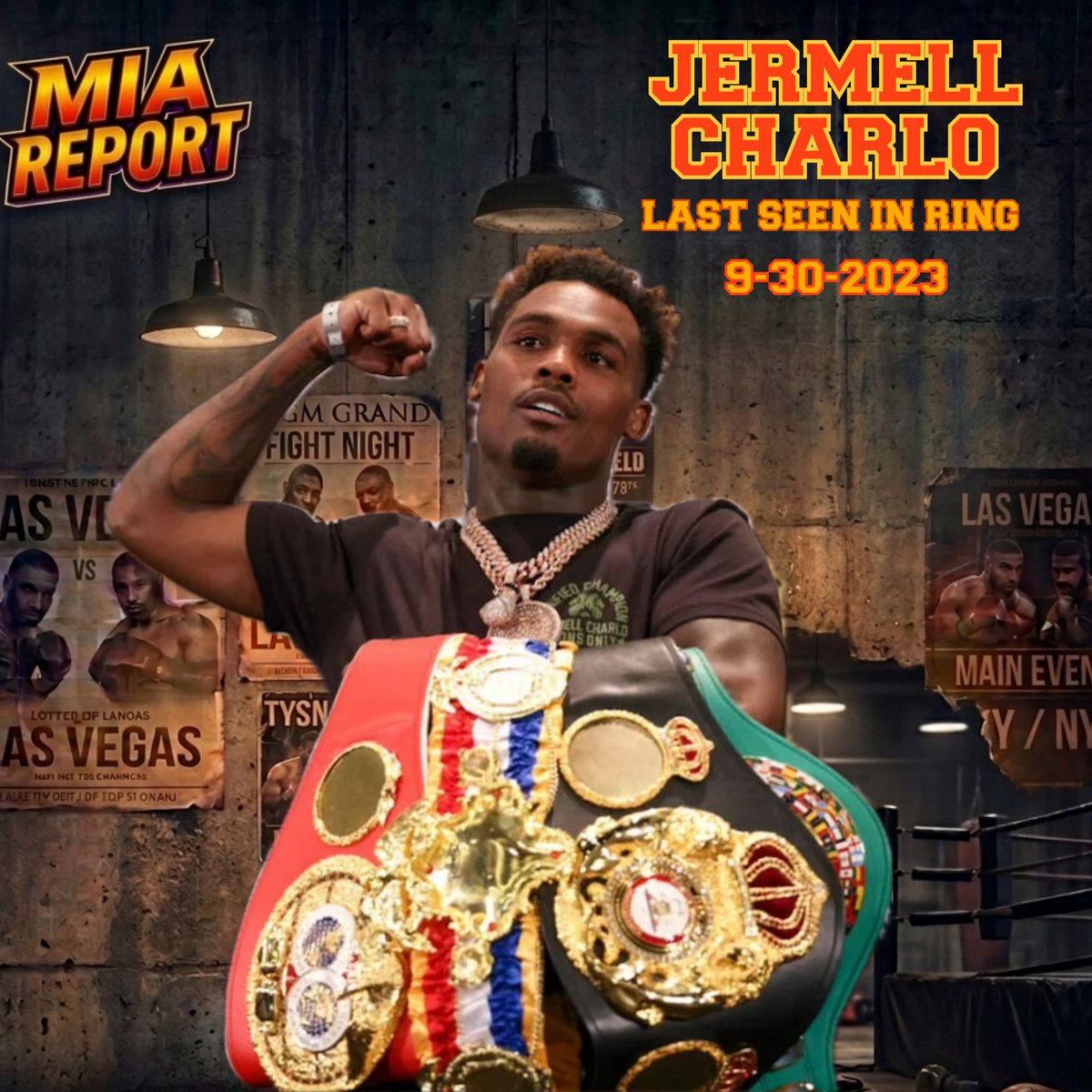 Billionboxingtv's tweet photo. MIA REPORT 🚨 JERMELL CHARLO‼️

LAST SEEN IN RING: 9-30-2023

OPPONENT: CANELO ALVAREZ 

LOCATION: T-MOBILE ARENA, LAS VEGAS

DAYS INACTIVE: 1,050

Jermell once sat as the undisputed super welterweight champion of the world, holding all four major titles simultaneously at 154. Today he holds none. While Charlo has sat on the sidelines, the 154 division underwent a complete changing of the guard.

Despite no officially scheduled bouts, Charlo keeps his name in the news cycle through periodic social media activity. From gym clips to calling out big names but no negotiations have made it past the posting phase. 

Jermell is entering his mid 30s after a nearly three year layoff, while his skill set and counter punching made him elite, inactivity combined with his last outing leave major questions about his current form.

With a record of 35-2-1 with 19 knockouts yall think Jermell can make a comeback? Or yall think it’s time to retire? We need an update Twin! Wya? @TwinCharlo