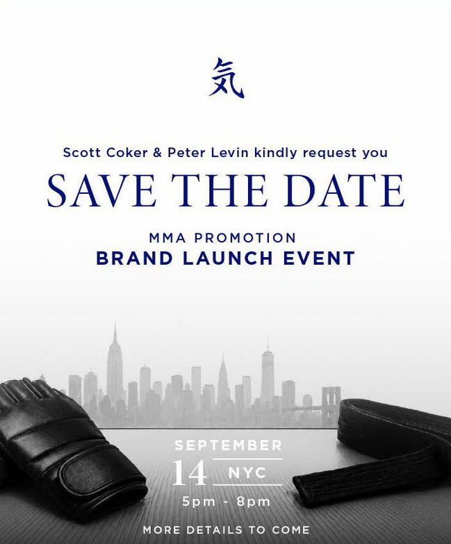 jedigoodman's tweet photo. Scott Coker and Peter Levin’s MMA promotion brand launch event, happening September 14. https://t.co/n05yNFcc1g