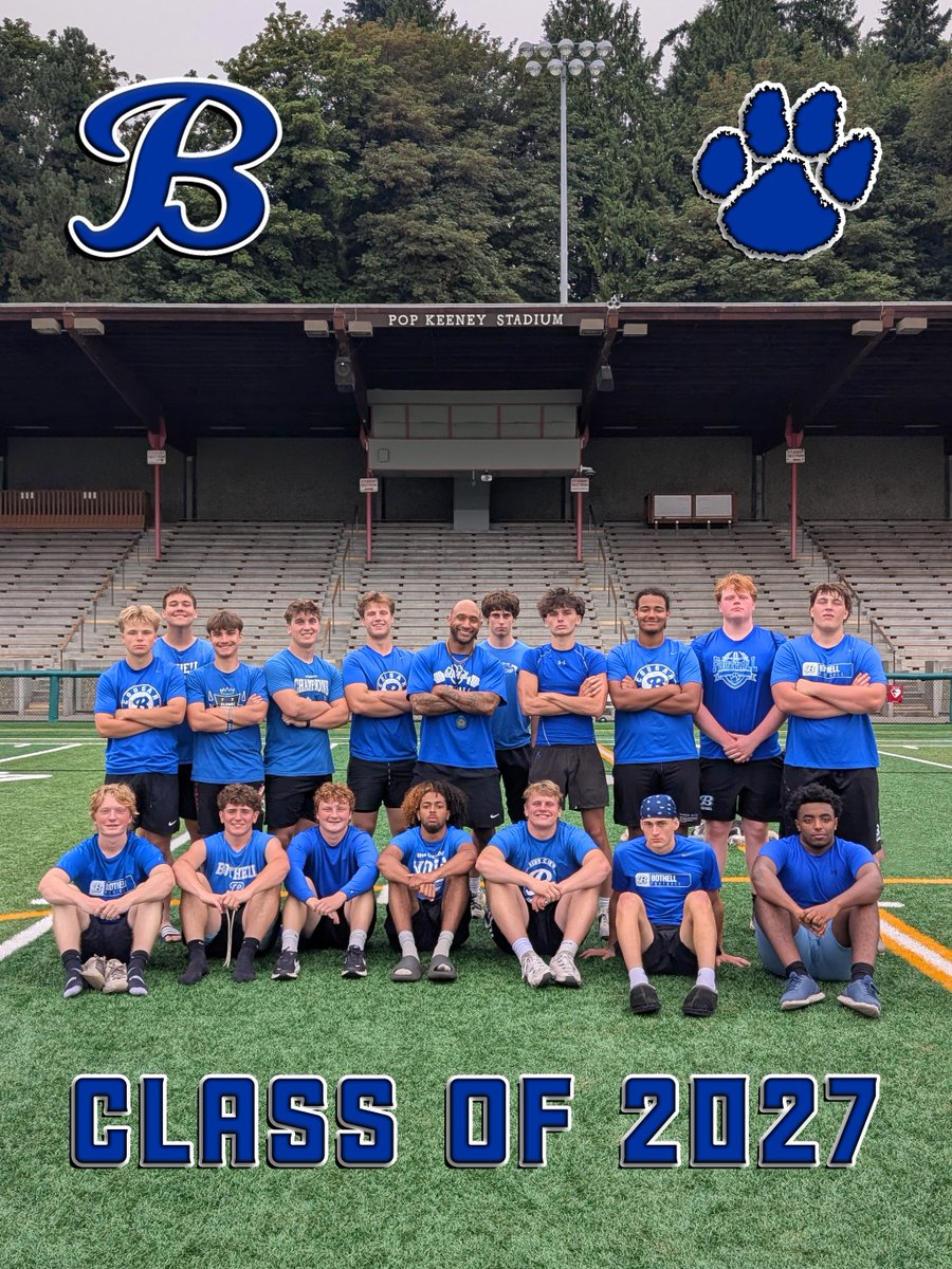 BHSBlueTrain's tweet photo. Final Offseason Workout for the Class of 2027 this morning at Pop Keeney Stadium.

From their first lift in January of 8th grade, to running the stairs this morning, this group has dedicated countless hours to the Blue.

#NotFinished | #WeAreBothell https://t.co/wM5j4rgGwA