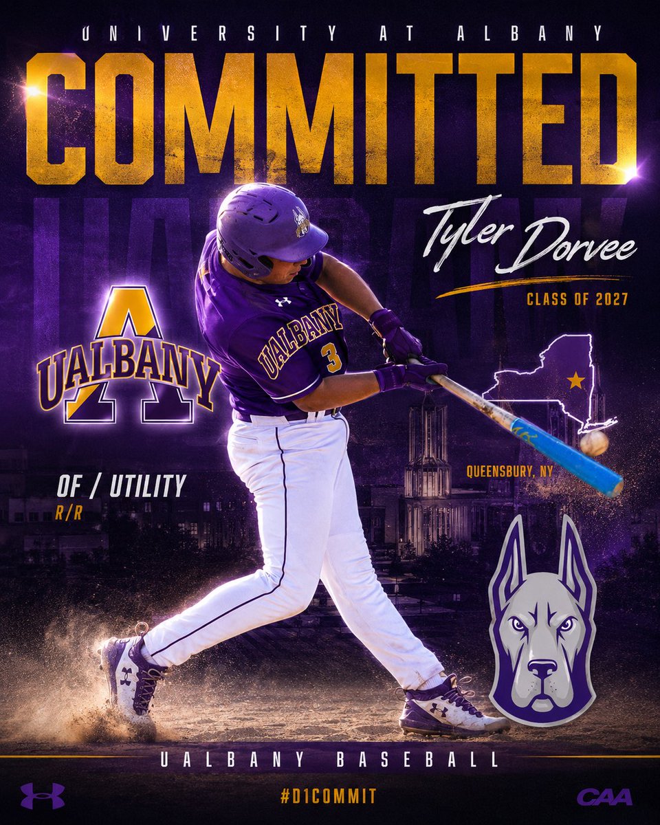 Tylerdorvee1's tweet photo. Excited to announce my verbal commitment to play Division I baseball at the University at Albany! ๐๐โพ๏ธ
Thank you to my family, coaches, teammates, and the @UAlbanyBaseball staff for believing in me.
Go Danes! ๐๐
#Committed #UAlbany #baseball https://t.co/DBMKriZ0UU