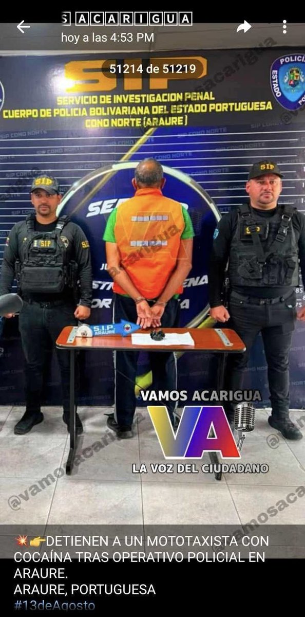 zuricht94's tweet photo. Denuncia desde Acarigua:
Siguen actuando impunemente los policías en Acarigua.
Ayer jueves le sembraron droga al señor Juan Gómez, mototaxista y dirigente campesino de Mijaguito. Todo por pelear unas tierras que fueron cedidas a los campesinos de ese sector.
Detrás de esas tierras hay un general, y los de la ZODI 33 actúan a sus órdenes. Ya le habían enviado guardias y policías a amedrentarlo. Como no pudieron, ayer le montaron el falso positivo y lo detuvieron.
En el terreno, el día del montaje, estuvieron presentes el mayor Piña (del 312) y el coronel de la ZODI 33, segundo comandante de esa unidad.
