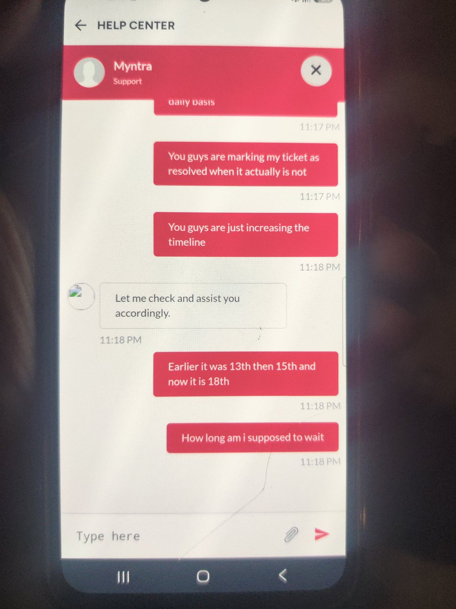 AA077497's tweet photo. @myntra @MyntraSupport 
You guys have the most pathetic support chat, my parcel is stolen by the delivery agent, the parcel was not delivered and yet marked as delivered, i have been running after you guys from past 1 week but my ticket is always getting as marked resolved  (1/3) https://t.co/TGK7IOELLL