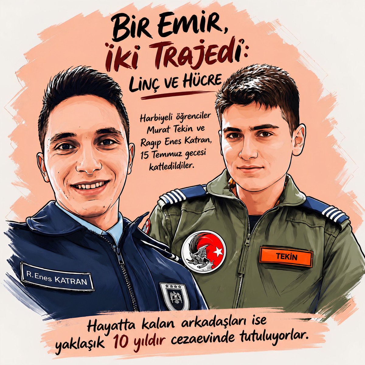 MasumAskerOgr's tweet photo. 10 yıldan fazladır cezaevinde kalan Askeri Öğrenciler için ADALET çağrımız devam ediyor. 

     Askeri Öğrenciler için HUKUK ve Adil Yargılama istiyoruz. 

  AskeriÖğrenciye Adalet https://t.co/flFC6DVvns