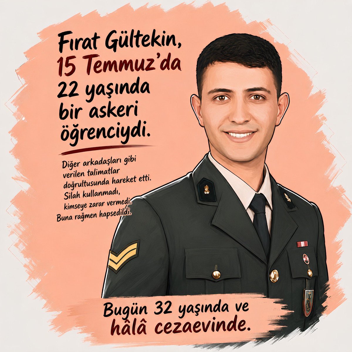 MasumAskerOgr's tweet photo. 10 yıldan fazladır cezaevinde kalan Askeri Öğrenciler için ADALET çağrımız devam ediyor. 

     Askeri Öğrenciler için HUKUK ve Adil Yargılama istiyoruz. 

  AskeriÖğrenciye Adalet https://t.co/flFC6DVvns