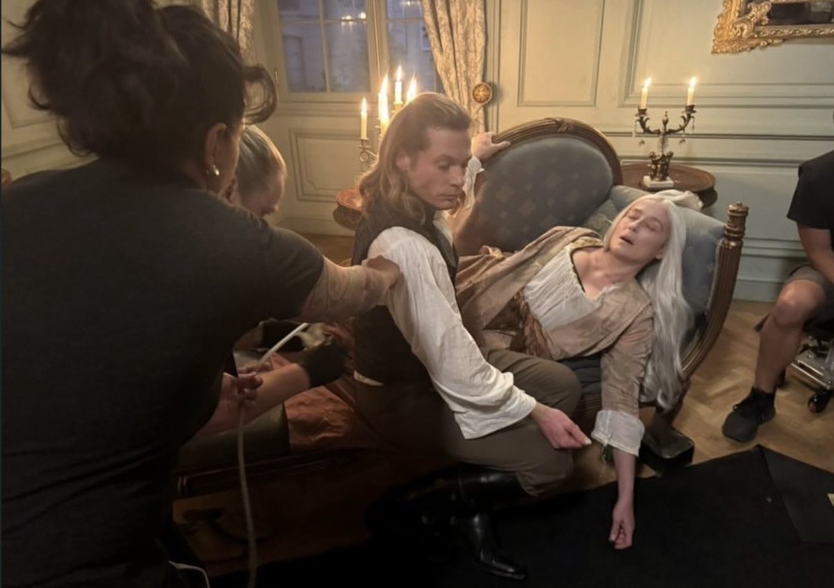 iwtvupdates's tweet photo. Sam Reid and Jennifer Ehle stun behind the scenes of Gabriella's turning, posted by Faye Crasto on Instagram. https://t.co/QYPk3BVdbF