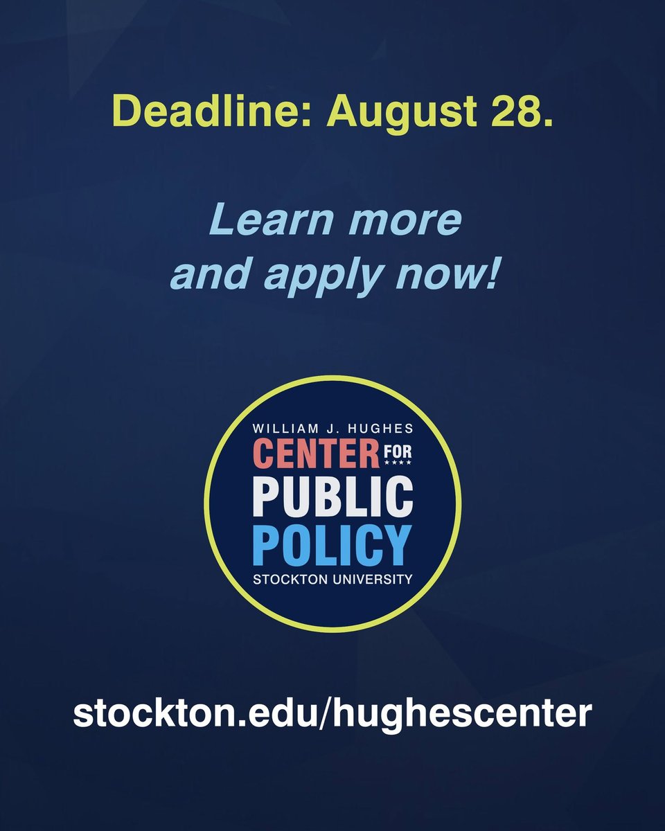 HughesCenter's tweet photo. Passionate about social media and making a positive impact? Interested in public policy and politics? We are looking for creative and outgoing @Stockton_edu Ospreys to join our team.
🗓️Deadline: August 28, 2026.
Learn more and apply now! https://t.co/DMeARWu8pB https://t.co/JYdrub3aph