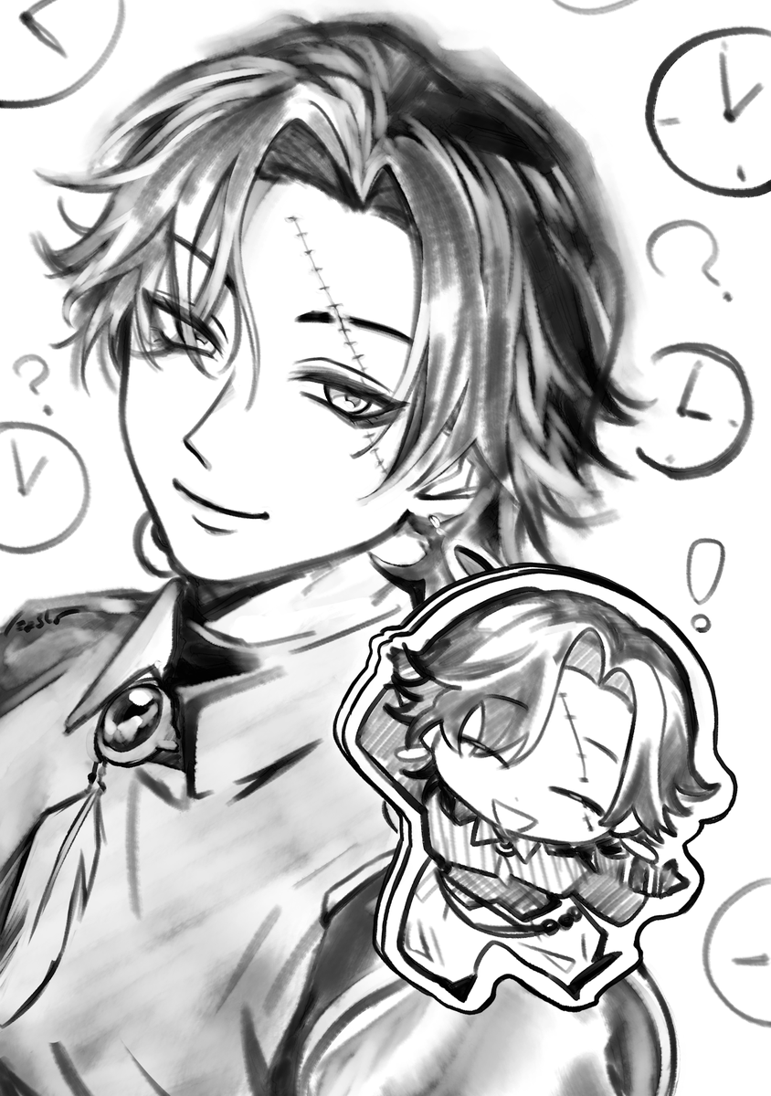 ShootNyoroNyoro's tweet photo. Alors, quelle heure est-il~?♪
なんじかな〜？
#zalillust https://t.co/BRGWHt5qry