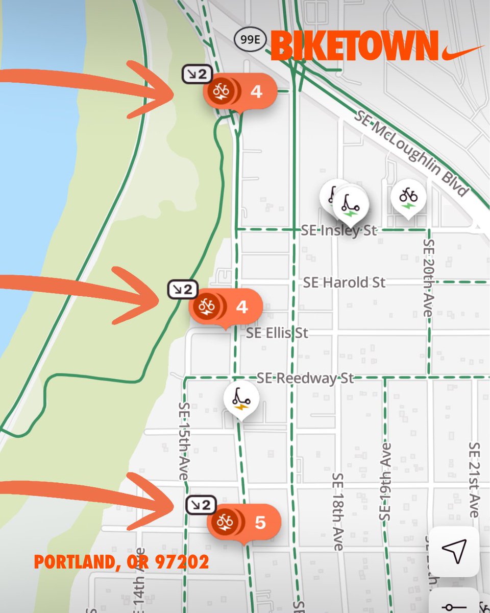 BIKETOWNpdx's tweet photo. 3 new stations have been placed in the Sellwood-Moreland neighborhood along SE Milwaukie Avenue. The perfect starting point to go explore the neighborhood’s shops and restaurants or take a ride down the Springwater Corridor. https://t.co/27SlJpL1HX