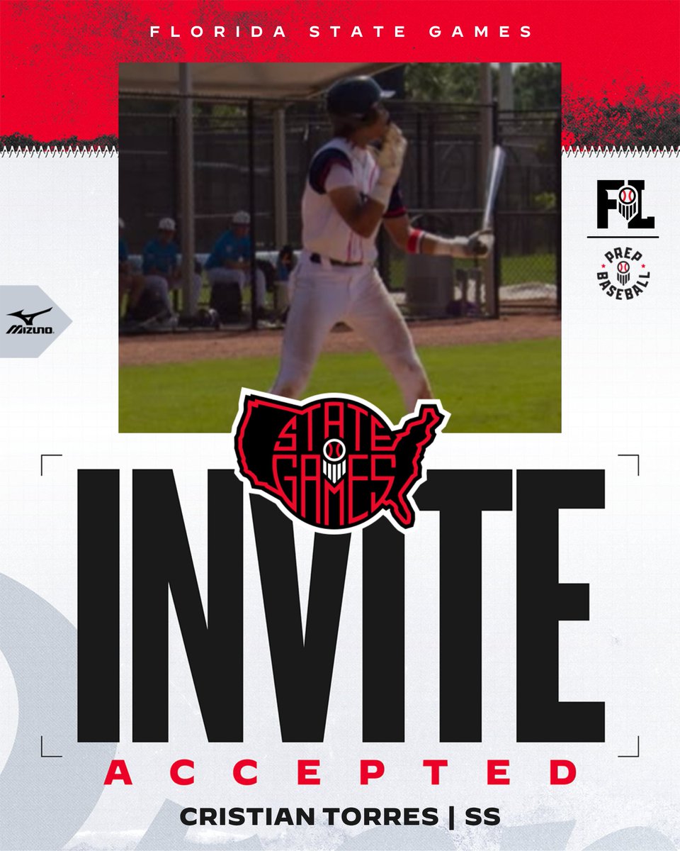 PrepBaseballFL's tweet photo. 𝐒𝐭𝐚𝐭𝐞 𝐆𝐚𝐦𝐞𝐬 𝐈𝐧𝐯𝐢𝐭𝐞 𝐀𝐜𝐜𝐞𝐩𝐭𝐞𝐝 ✅

‘28 SS @CrisTorres2010 (St. Cloud) is #𝙇𝙤𝙘𝙠𝙚𝙙𝙄𝙣 for the 2026 Florida State Games, September 12-13 at IMG Academy.

#FLStateGames26

Event Info👇

🔗: https://t.co/X0F0Danwjs https://t.co/IlhCfxV17T