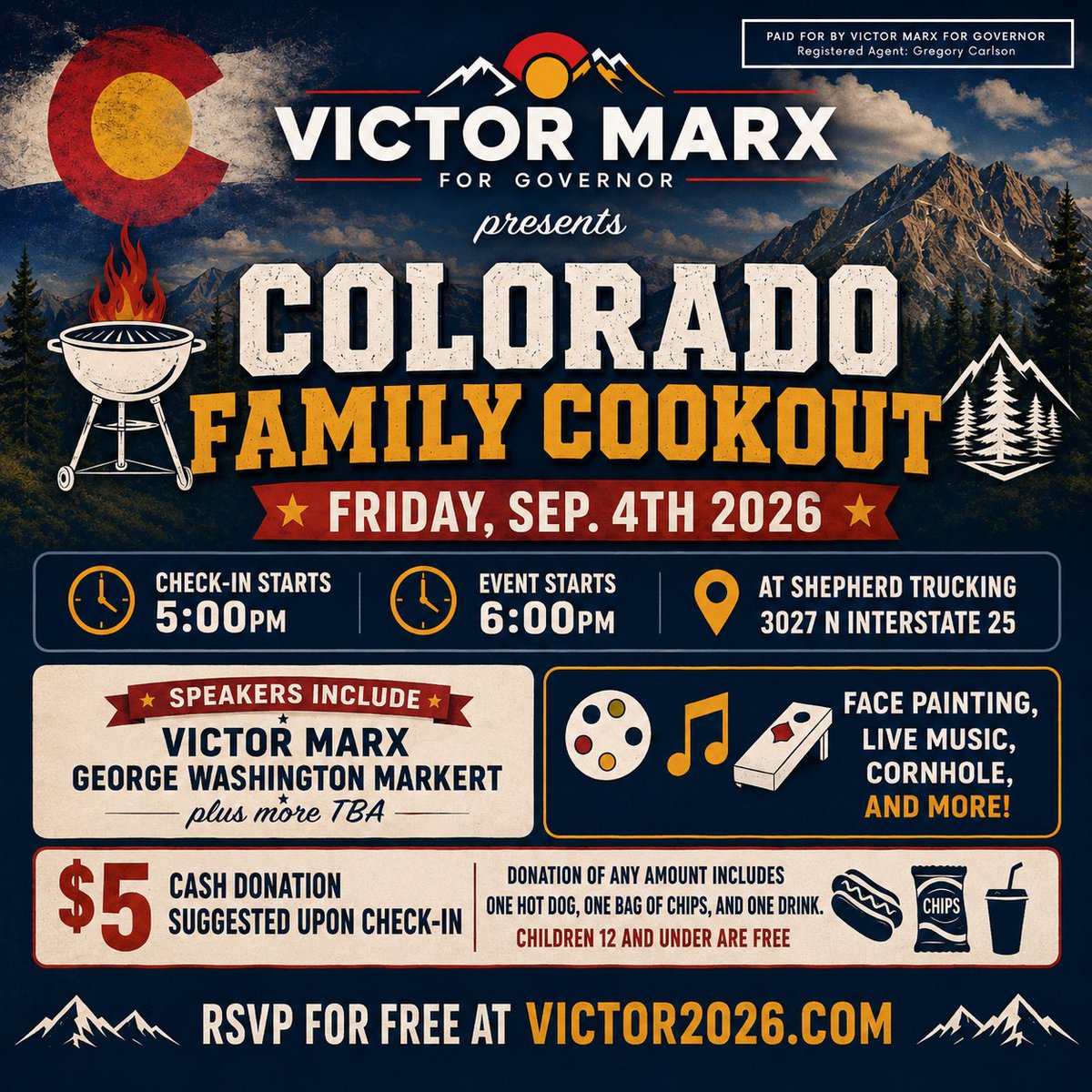 victormarx's tweet photo. Just a few of the many events we have coming up.

Our next rallies are:
Saturday, Aug. 15th - Loveland
Friday, Aug. 21st - Grand Junction
Friday, Sep. 4th - Pueblo

Be sure to RSVP for free at https://t.co/ErnBEk1xqP and check out where else we’ll be across the state. 

Tell your friends and family to come out, say hi, and ask your questions. It’s going to take all of us to get our state back and make Colorado more affordable, safer, and hold the government accountable👊
