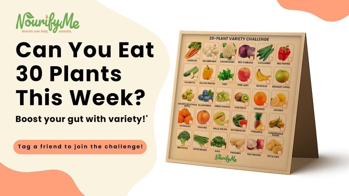 NourifyMe's tweet photo. 🌱 One of the simplest challenges for your gut doesn't involve cutting anything out...

It involves adding more variety.

Have you heard of the 30-Plant Challenge? 👇 

#GutHealth #30Plants #NourifyMe https://t.co/WWaLCfsIZb