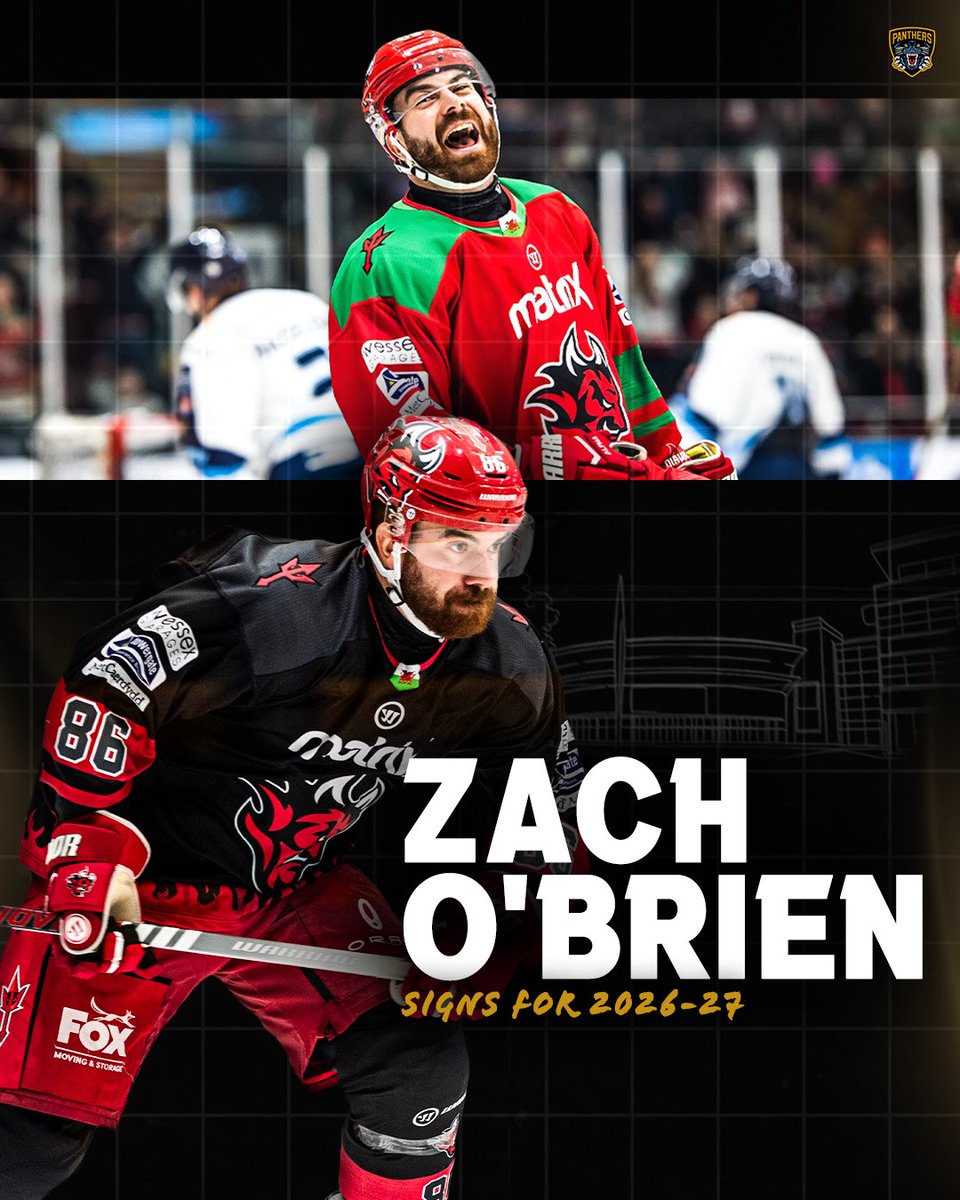 PanthersIHC's tweet photo. Nottingham Panthers have signed prolific points-scorer Zach O'Brien for the 2026/27 season. 😼✍️

Read more👉 https://t.co/LSyOP2NWOx https://t.co/3rxCTFMhch