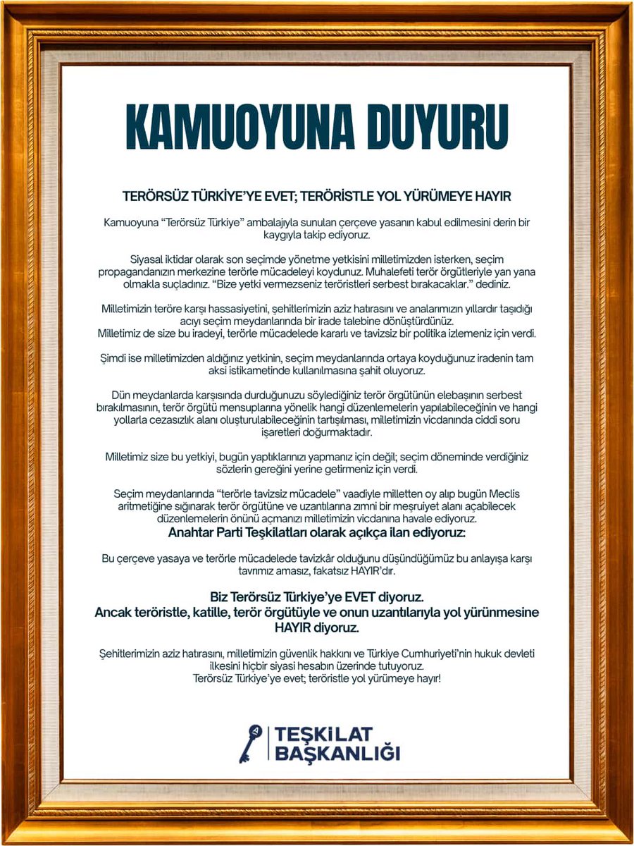 EtimesgutAParti's tweet photo. Bizim çerçevemiz belli! https://t.co/CLHIiOpphS