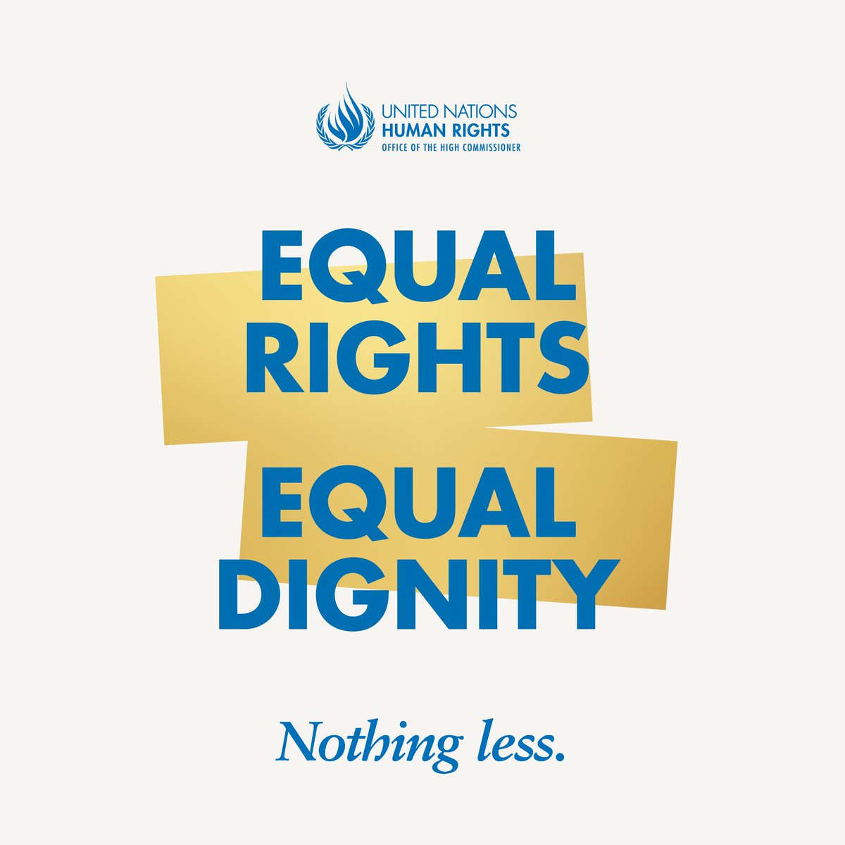 UN's tweet photo. All human beings are born free and equal in dignity and rights.

The Universal Declaration of Human Rights enshrines that these rights are for all people – and that they are non-negotiable.

https://t.co/SNgVpQ77M2 https://t.co/tNRrlPueZ8