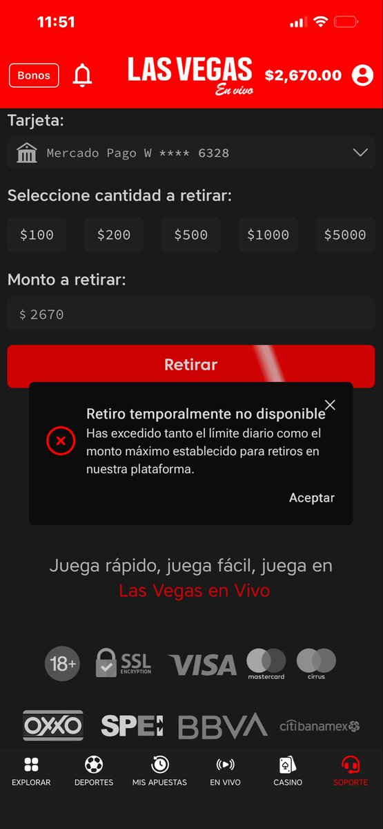 LANDALAVAae's tweet photo. @GallitoVip Wey la descargué por ti y no me dejan retirar, 👎👎 https://t.co/Ix7BKLUV8F