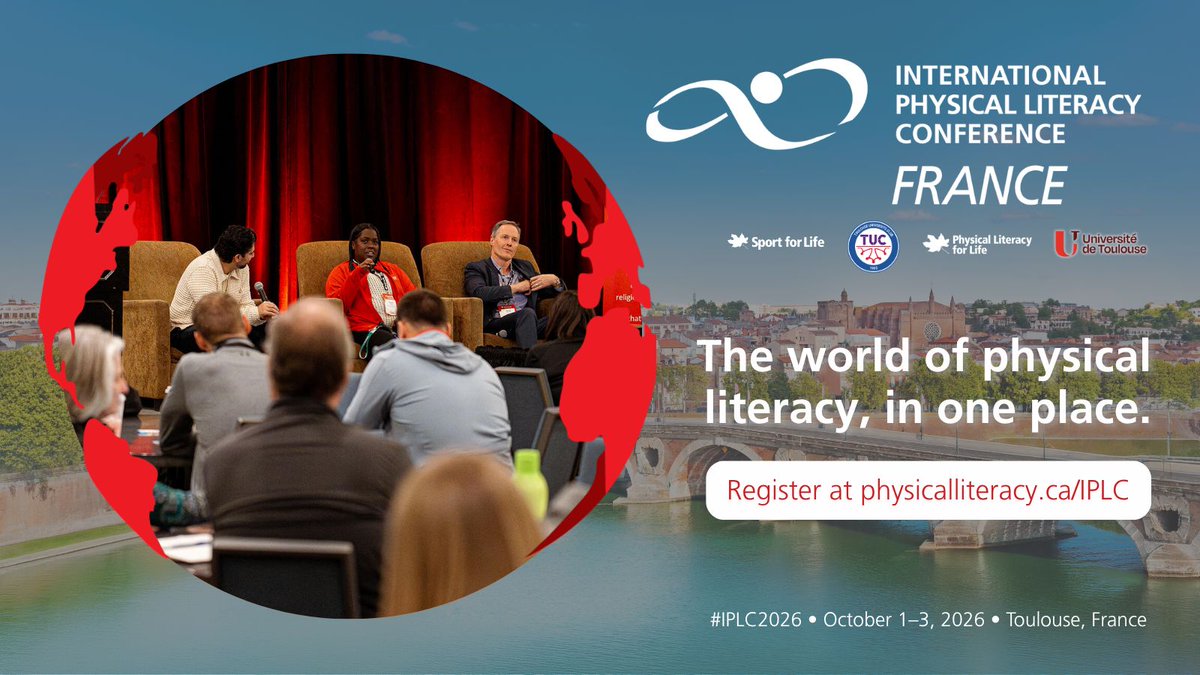 SportForLife_'s tweet photo. Join us at the International Physical Literacy Conference 2026 in Toulouse, France! 🇫🇷

There’s still time to get involved and showcase your organization as an exhibitor at the event.

Connect with an international community, share what you’re doing, and be part of the conversation around physical literacy.

📅 October 1–3, 2026

Interested in exhibiting? Get in touch with us! https://t.co/oYFLUDetHN