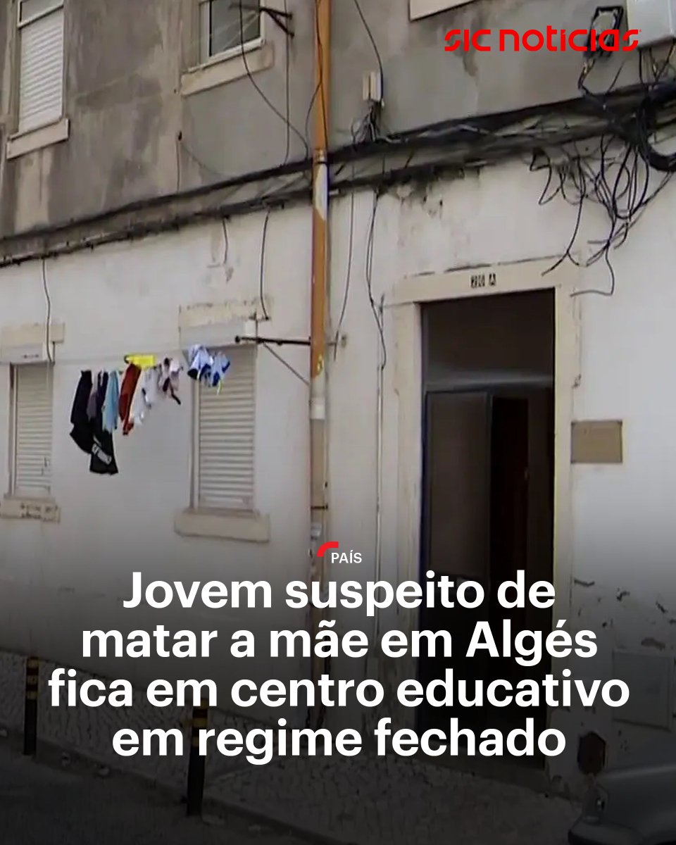 SICNoticias's tweet photo. O jovem, de 15 anos, suspeito de matar a mãe em Algés, ficou em centro educativo em regime fechado, após o tribunal entender que há perigo de prática de novos factos de gravidade semelhante".
Saiba mais aqui: https://t.co/JDEk0s9NPW
#alges #oeiras #crime #policia #portugal #news #sicnoticias