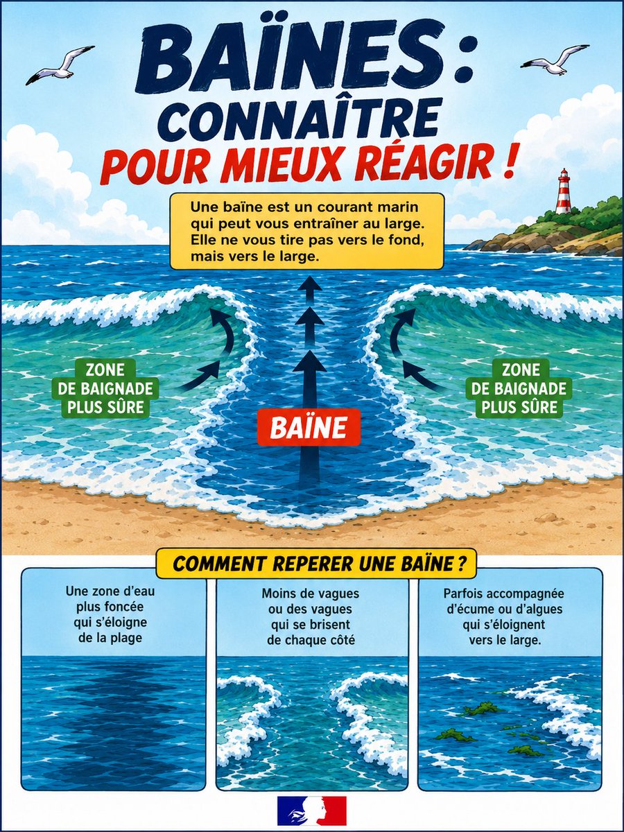 Image de Préfet de la Charente-Maritime - 🌊 #AlerteBaïnes | Alerte "#BAÏNES" déclenchée❗
❎La baignade est fortement déconseillée samedi 15 e