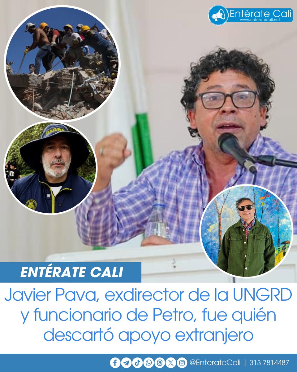 EnterateCali's tweet photo. Una carta firmada por Javier Pava, entonces director de la Unidad Nacional para la Gestión del Riesgo de Desastres (UNGRD) y funcionario de Petro, recomendó no solicitar equipos internacionales de búsqueda y rescate durante la emergencia provocada por el terremoto. El documento fue enviado a la Cancillería antes del cambio de gobierno y generó polémica por el ingreso de rescatistas extranjeros al país.

En la misiva, el exfuncionario de Petro argumentó que Colombia contaba con capacidades suficientes para atender la emergencia y que, en esa etapa, no era necesario activar equipos internacionales especializados de búsqueda y rescate.

Tras conocerse el documento, Pava confirmó su autenticidad y explicó que futuras solicitudes de ayuda internacional dependerían de la evolución de la emergencia y de las decisiones de la nueva dirección de la UNGRD. Todo esto en medio de la polémica suscitada por las supuestas complicaciones de equipos extranjeros para ayudar en Colombia. 

Por su parte, el actual director, David Tamayo, y el canciller Omar Bula reiteraron que Colombia agradece y recibe la cooperación internacional para atender a los damnificados. 🤔🇨����🔎