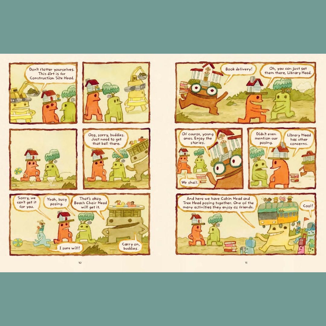 VaultOfMidnight's tweet photo. MEET LESLIE'S NEW FAVORITE ALL AGES SERIES 🏠🌳

Cabin Head and Tree Head by artist Scott Campbell are some of the most fun and charming books you'll read all summer!

Pick up your copies of both Cabin Head and Tree Head Book 1 and Book 2: Feeling Good! at any Vault Of Midnight. https://t.co/nppF86sMeI