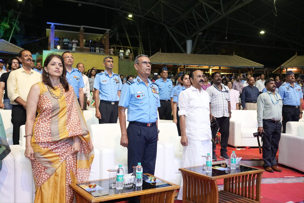 IafSac's tweet photo. Celebrating the Spirit of Freedom through Music

The Indian Air Force Band enthralled audiences at Nishagandhi Auditorium, Thiruvananthapuram, with a captivating musical presentation commemorating the 80th Independence Day on 13 Aug 26.

The event, organised under the aegis of Southern Air Command, was graced by
Shri VD Satheesan, Honourable Chief Minister of Kerala who was received by
Air Marshal Jasvir Singh Mann, AVSM, VM, AOC-in-C, Southern Air Command. The Band’s inspiring repertoire of patriotic melodies, martial compositions, Indian classical adaptations and contemporary instrumental pieces resonated with the spirit of patriotism, national pride and unity in diversity.

A memorable musical tribute by the Air Warriors to the nation and its people.