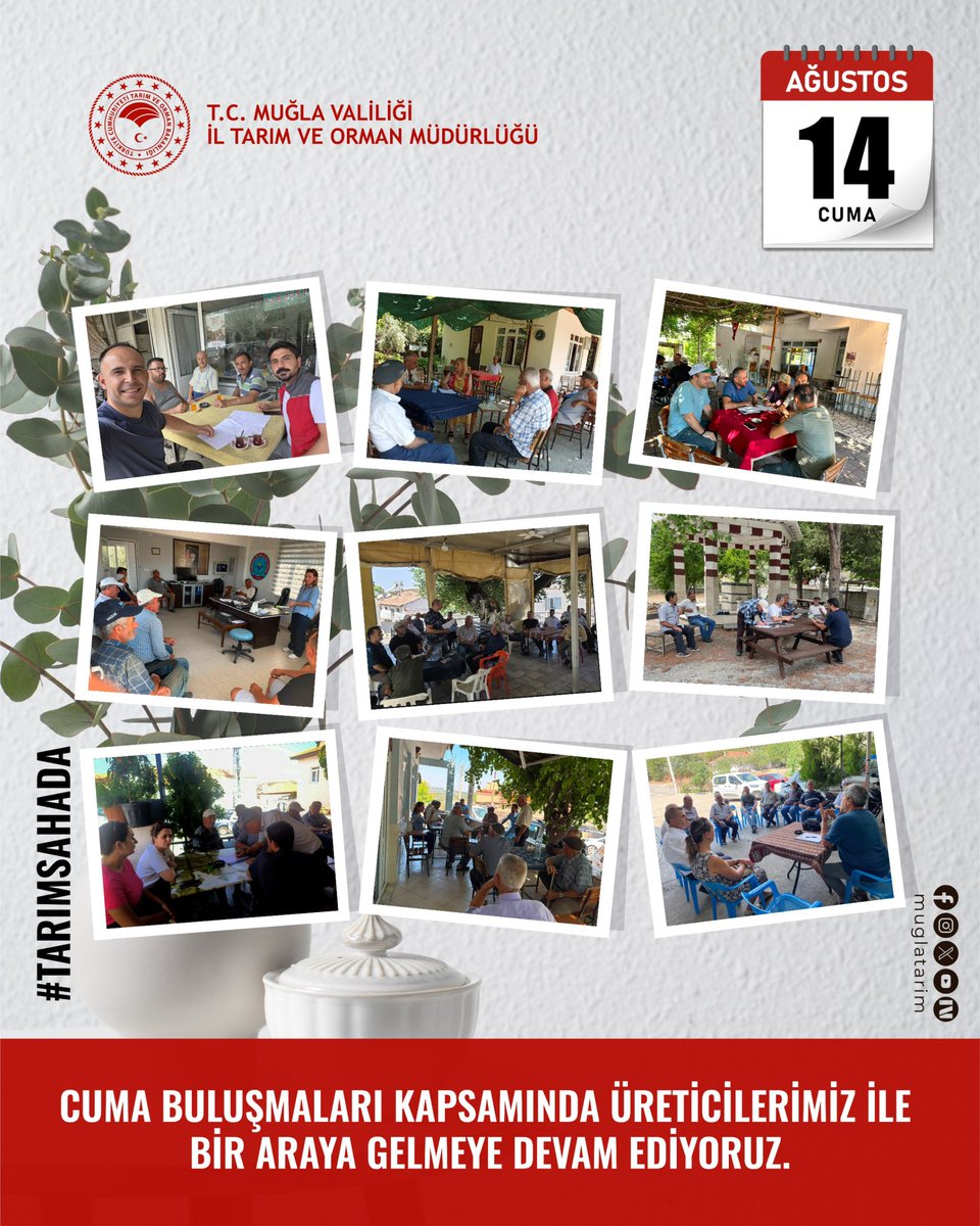 muglatarim's tweet photo. Cuma Buluşmaları kapsamında üreticilerimizle bir araya gelmeye devam ediyoruz.

Üreticilerimizin talep ve önerilerini dinliyor, tarımsal üretime dair güncel konuları sahada değerlendiriyoruz.

#tarımsahada

@TCTarim @tcmuglavaliligi @trgmresmi https://t.co/oQaoGek7y4