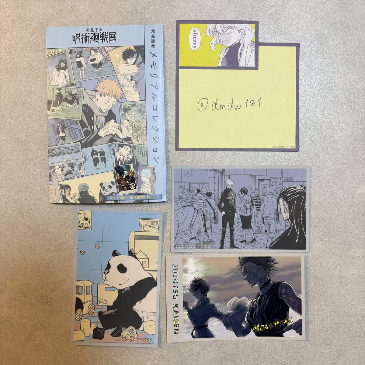 dmdw181's tweet photo. 《交換》呪術廻戦　メモリアルコレクション　呪術廻戦展

譲:真希&amp;真衣、パンダ、五条&amp;夏油

求:五条&amp;乙骨&amp;虎杖、真希&amp;棘&amp;パンダ
（画像参照ハートマーク）

郵送にて交換希望

検索からでもお気軽にお声掛けください🌸 https://t.co/Z9TSWNY2Pb