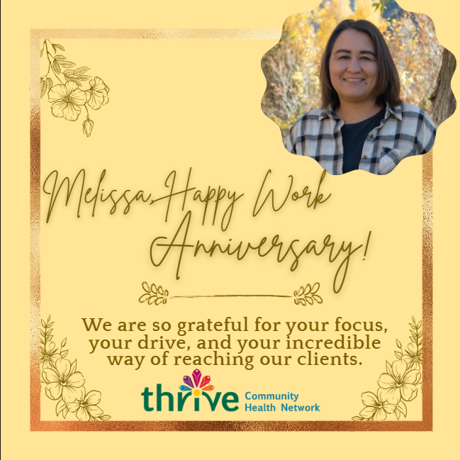 ThriveTelluride's tweet photo. Melissa, happy work anniversary to you! Thrive is so glad to have you as part of our leadership! #3years #thrive https://t.co/xNONzntipt