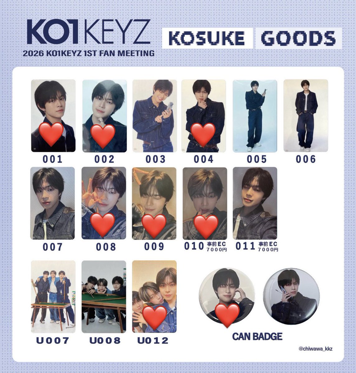 npbsx1's tweet photo. KO1KEYZ トレカ交換

求)照井康祐

譲)画像のもの(セルカ同士 異種可)

8/22現地交換or郵送でのお取引になります。
お心当たりがございましたらお気軽にお声掛けください🙇🏻‍♀️🙇🏻‍♀️
#KO1KEYZ交換 https://t.co/HPQletQcPI