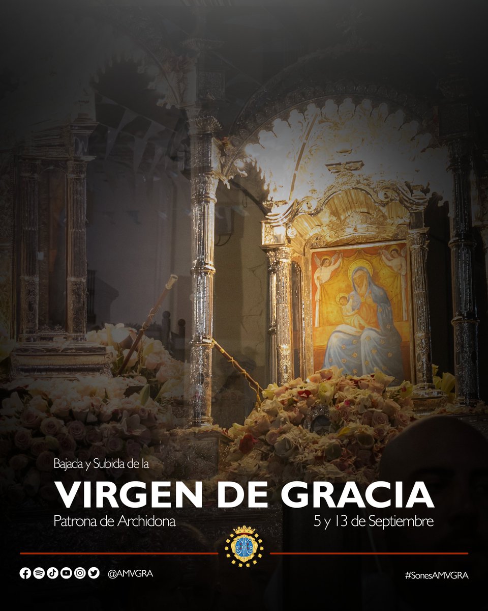AMVGRA's tweet photo. En la quietud de la aurora, se rompe la dulce calma ¡Suenan repiques de gloria!

Hoy comienzan las fiestas en honor a la Stma. Virgen de Gracia, Patrona de Archidona. Así pues, queremos aprovechar un día tan especial como este para anunciar que volveremos a poner nuestra música durante las procesiones de bajada y subida que tendrán lugar el 5 y el 13 de septiembre, respetivamente, abriendo el cortejo procesional de nuestra bendita madre.
Gracias por vuestra confianza @VirgenDGracia

Deseamos a todos los vecinos de Archidona, y especialmente, a nuestros componentes, que disfruten de estos días de fiesta y alegría.

#sonesAMVGRA