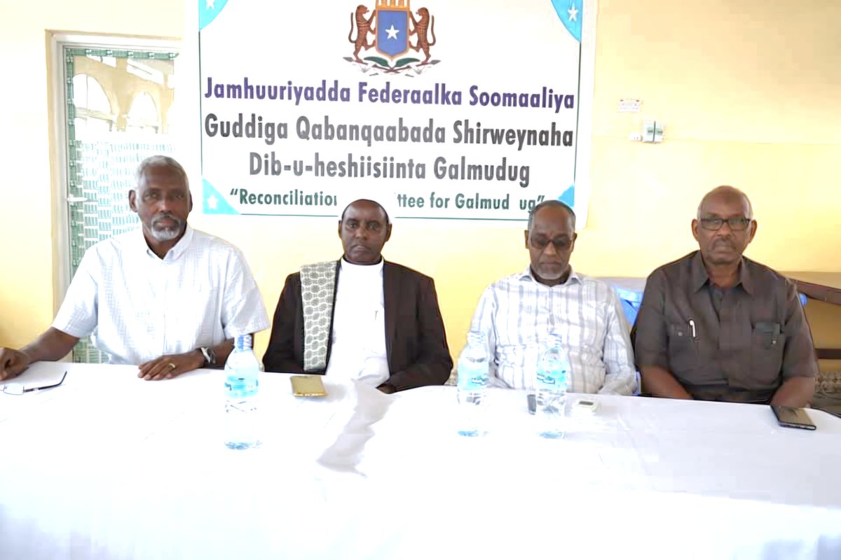 DrBaadiyow's tweet photo. A precious and deeply cherished memory from the 2019 Galmudug reconciliation process, during which I had the honor of serving as chairman of the reconciliation committee. This photograph brings back a remarkable chapter in our journey, when people from different sides came together in the hope of building peace and reconciliation. In the picture, you can see Sheikh Shakir, representing Ahlus-Sunna Wal-Jamaaca; Abdi Mohamed Sabriye, the Minister of Interior; and my deputy, Abdi Waayeel. Looking at this image today, I am reminded of the dedication, challenges, and sacrifices that shaped those efforts, and of the enduring hope we carried for a peaceful and united Galmudug. I sincerely hope that the spirit of peace and reconciliation we worked so hard to nurture will continue, grow stronger, and inspire future generations to choose dialogue, unity, and coexistence over division and conflict.