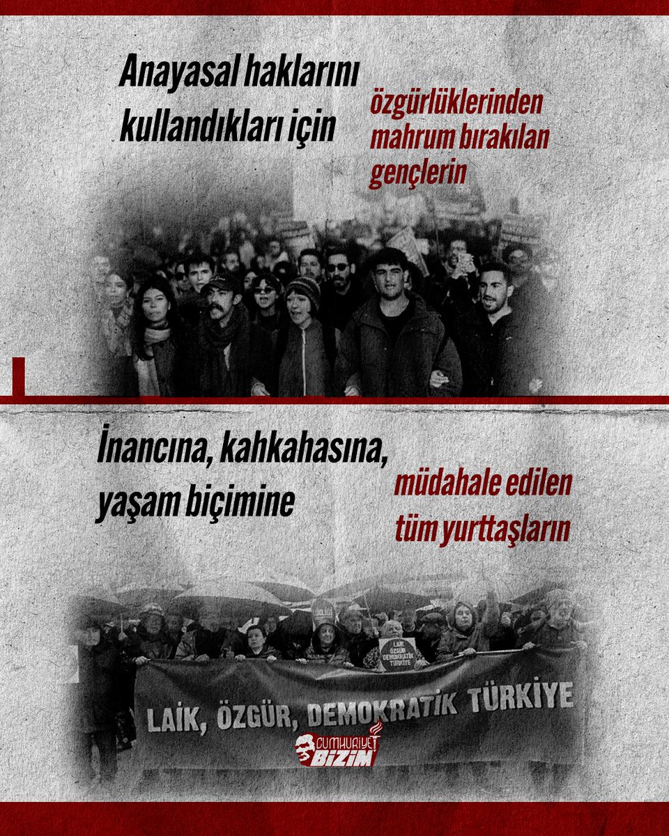 cbizimorg's tweet photo. Kimin tarafındayız?

Hakkı çalınanın.
Emeğinin karşılığını alamayanın.
Özgürlüğü kısıtlananın.

"Mücadele etmek, katkı sunmak istiyorum ama mecramı bulamıyorum." diyorsan CUMHURİYET BİZİM'E KATIL.

Birlikte değiştirelim.

https://t.co/2NwB1VU8g9