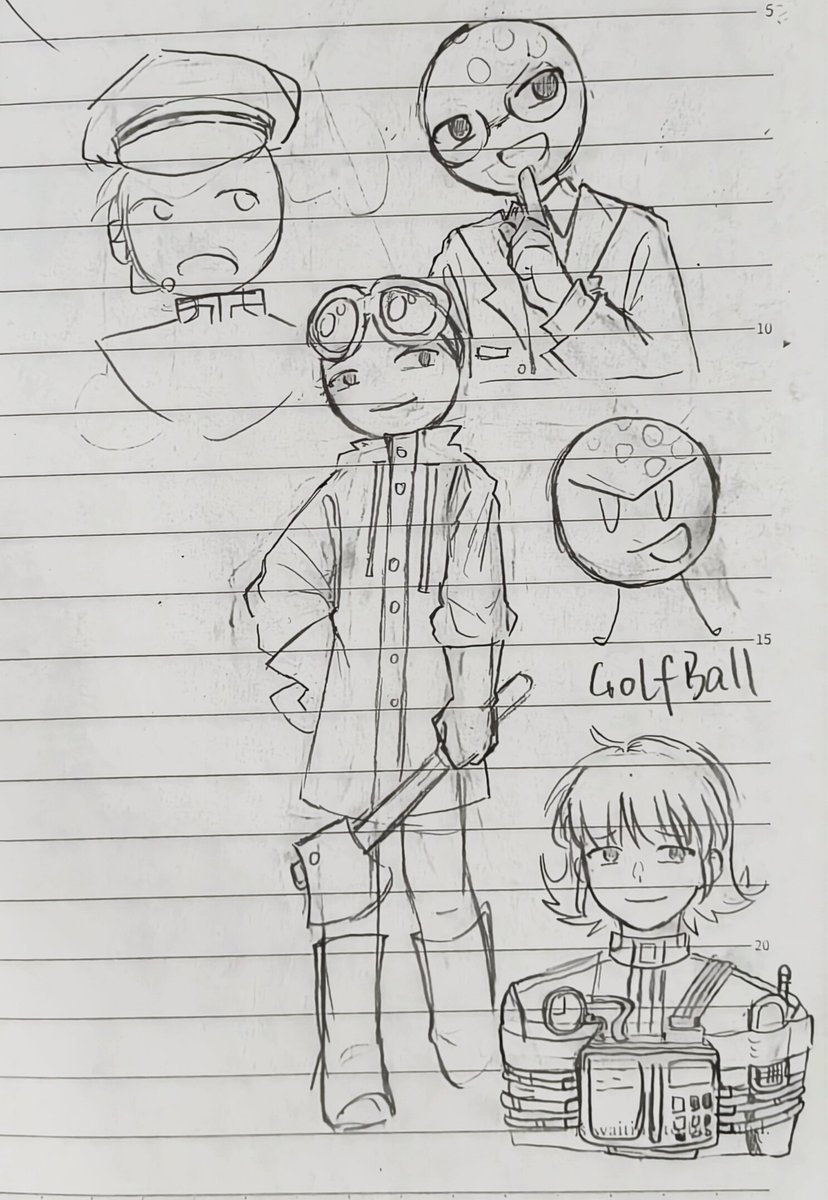 bubblekoikiho's tweet photo. Personified golfball , But just sketch.Its gift art for @HanxiWo250Miao 
#dfbi #golfball https://t.co/zeFTddb8Wh
