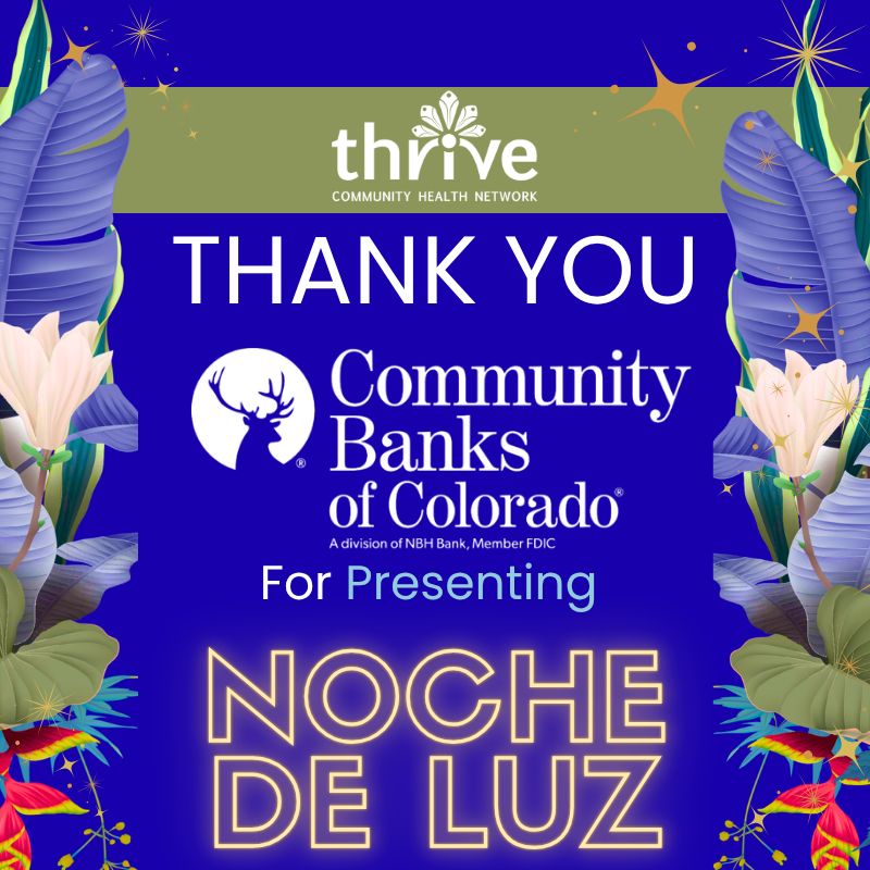 ThriveTelluride's tweet photo. Thank you for Community Banks of Colorado for being our Presenting Sponsor for Thrive's fundraiser, Noche De Luz! #CommunityBanksofColorado #PresentingSponsor https://t.co/gXE7WKgGjT