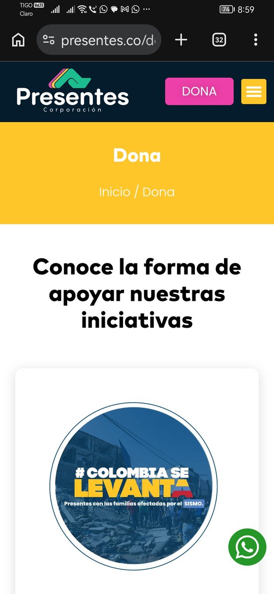 ClaudiaPulga's tweet photo. @CataSaldaV @Teleantioquia Me pasó lo mismo. Lo q pasa es q no se debe escanear desde las APP de los bancos, porque el QR no enlaza a una cuenta bancaria, sino a la página directa de la Corporación PRESENTES. Entonces debes escanear el QR es desde el celular y ahí te enlaza a la página y haces la donación https://t.co/43WA46xUHv