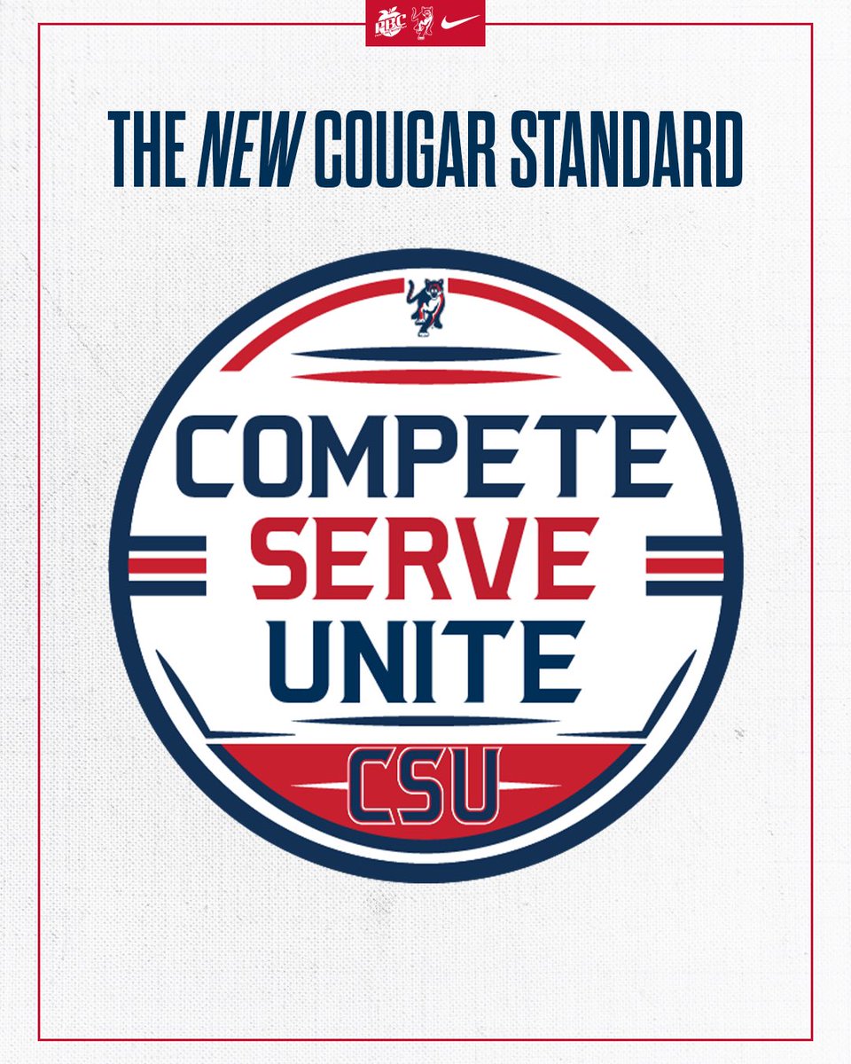 CSUCougars's tweet photo. 𝐌𝐨𝐫𝐞 𝐭𝐡𝐚𝐧 𝐚 𝐬𝐥𝐨𝐠𝐚𝐧. 𝐈𝐭’𝐬 𝐭𝐡𝐞 𝐂𝐨𝐮𝐠𝐚𝐫 𝐒𝐭𝐚𝐧𝐝𝐚𝐫𝐝.

This is who we are.
This is who we are becoming.
This is 𝙏𝙝𝙚 𝙉𝙚𝙬 𝘾𝙤𝙪𝙜𝙖𝙧 𝙎𝙩𝙖𝙣𝙙𝙖𝙧𝙙

𝗖𝗢𝗠𝗣𝗘𝗧𝗘. 𝗦𝗘𝗥𝗩𝗘. 𝗨𝗡𝗜𝗧𝗘.

#CougarsCompete | #CougarsServe | #CougarsUnite https://t.co/fH3fNrMYaA
