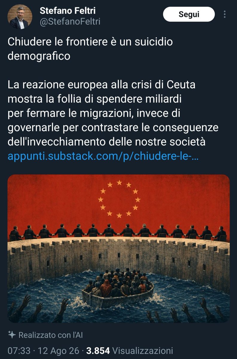 Matteo9871's tweet photo. A quelli come Stefano Feltri dell'inquinamento e delle emissioni non gliene importa nulla, altrimenti non continuerebbero a spingere per più immigrazione e a non dire una parola su quella catastrofe che è il boom demografico africano. Odiano semplicemente gli europei. https://t.co/GwBq9QW4uZ