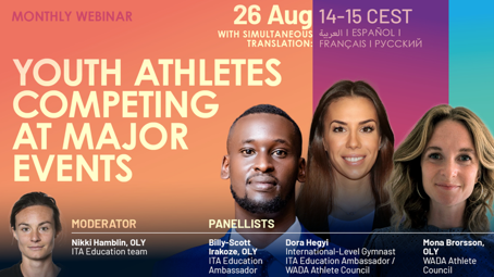 IBSFsliding's tweet photo. π£ The monthly webinar of the @IntTestAgency on August 26 is focused on Youth Athletes competing at major events.
This session is made for young athletes and their support personnel.
More info: https://t.co/qmlhymMyCF
#IBSF #IBSFAcademy https://t.co/uU65fTD0hM