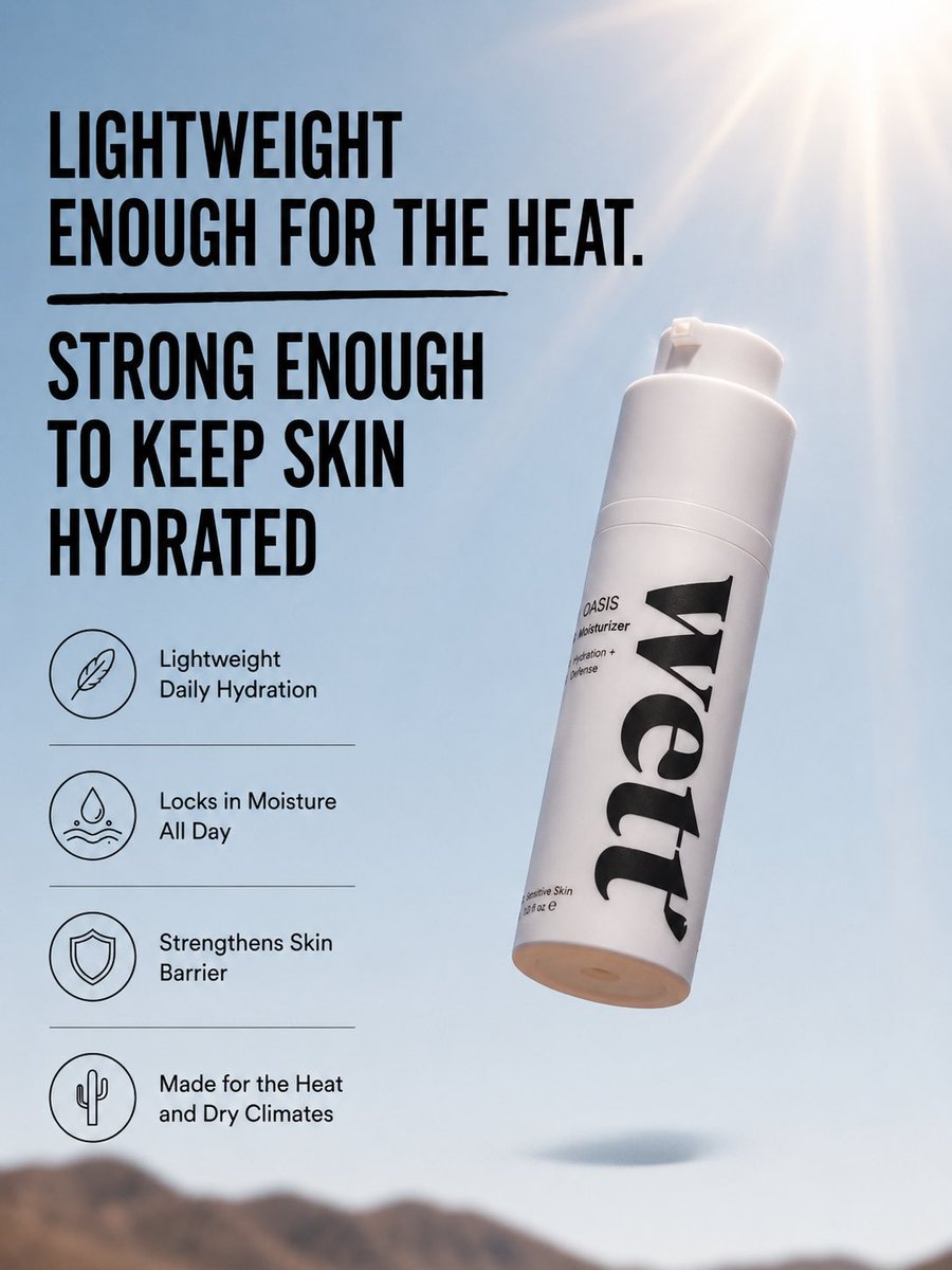 EiyanDickerson's tweet photo. 4 Static Ads. 1 Angle.

1. Before &amp; After
2. Feature Callout
3. Headline Callout 
4. Us vs Them

A Moisturizer built for the heat☀️ https://t.co/jmYhthrj2t