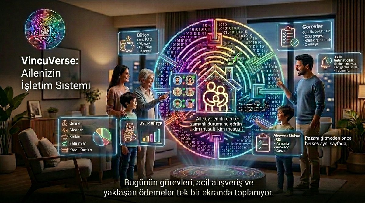 Aliibagci's tweet photo. Yeni uygulamamız yayında. VincuVerse. Ortak alışveriş listesinden faturalara ve aile düzenine kadar her şeyi tek ekranda topluyor. Karmaşık sunucu yükleri yok, veriler uçtan uca şifreli ve tamamen güvenli. Evin dağınıklığını tek merkezde bitirmek isteyenler için ideal.